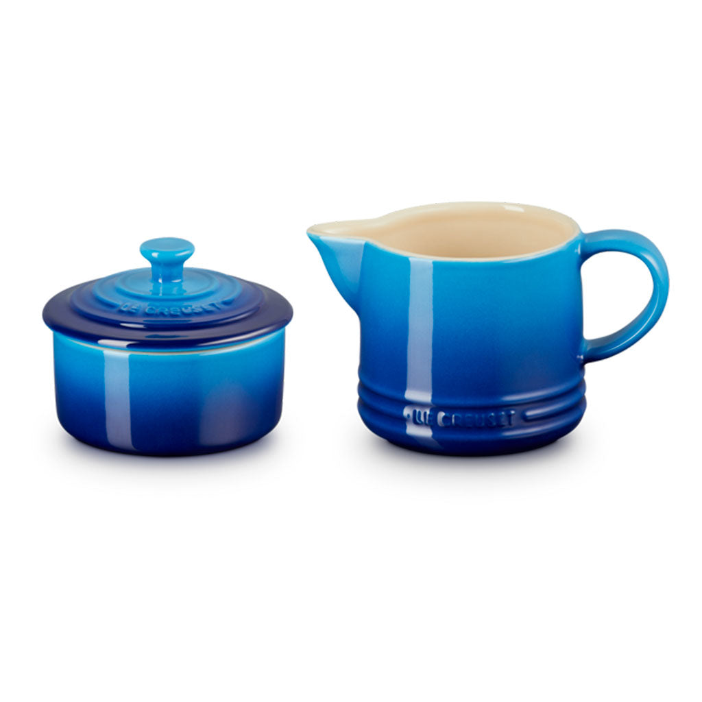 Set de Lechera y Azucarero Le Creuset - 2 Piezas en Cerámica de Gres, Apta para Horno, Microondas y Lavavajillas, Disponible en Varios Colores