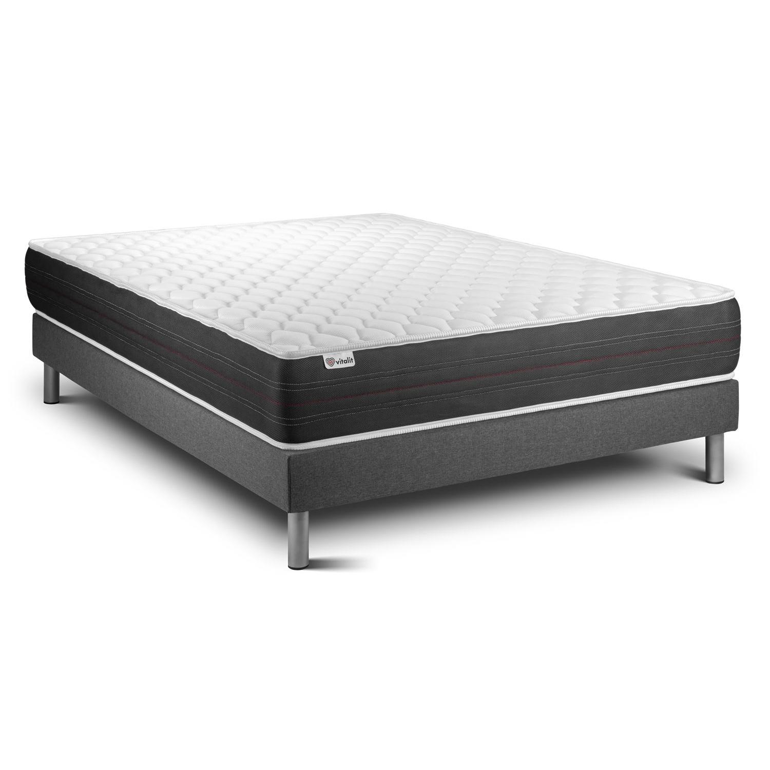 Conjunto VITAL SPRING 140 x 190 cm somier Kit gris