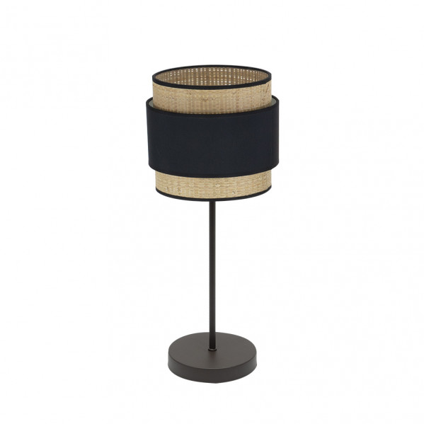 FABRILAMP Sobremesa negro/natural modelo Kandy 1xE