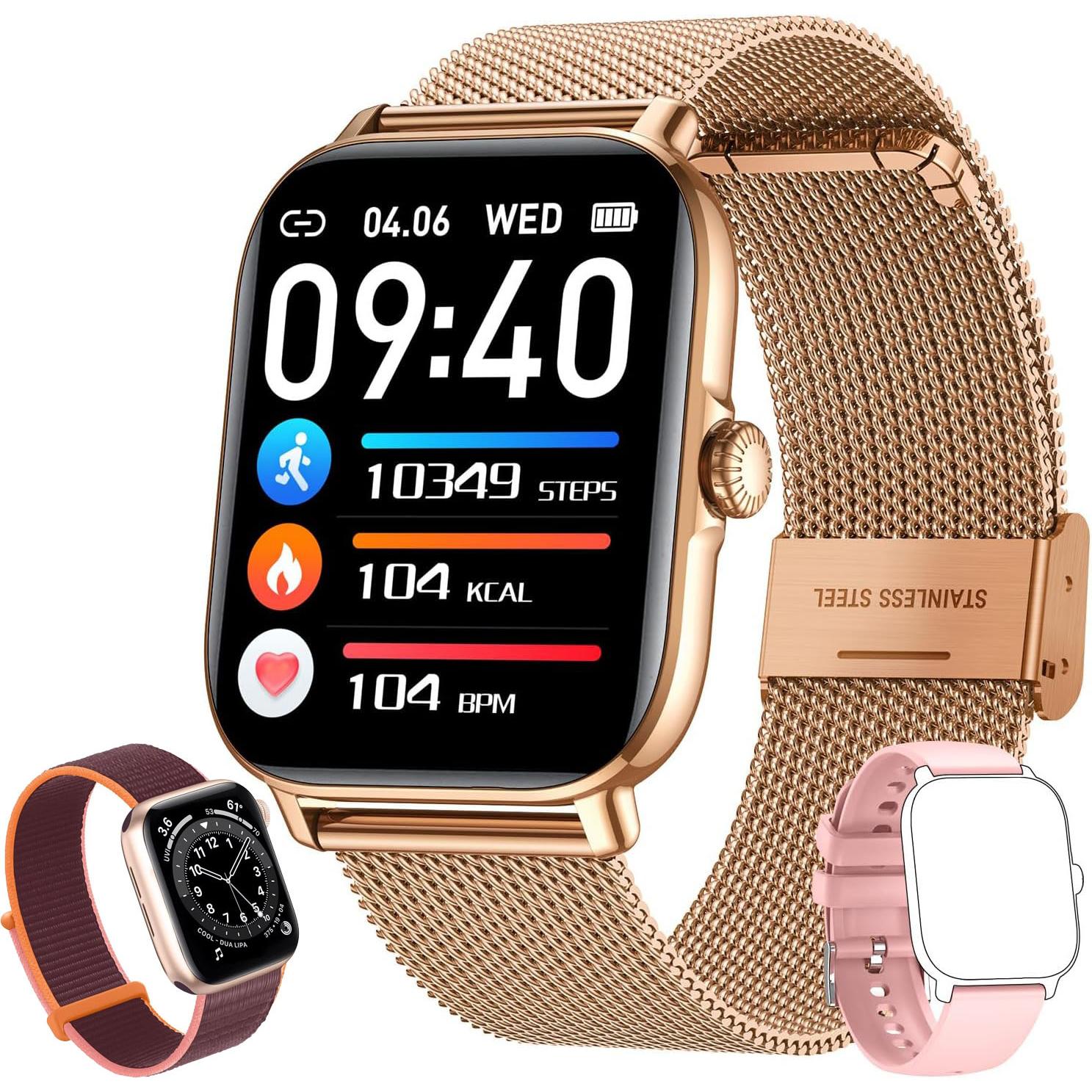 Reloj inteligente con Bluetooth para hombre y mujer, pulsera con Dial personalizado, control del ritmo cardíaco, llamadas, para Android e IOS, 2025