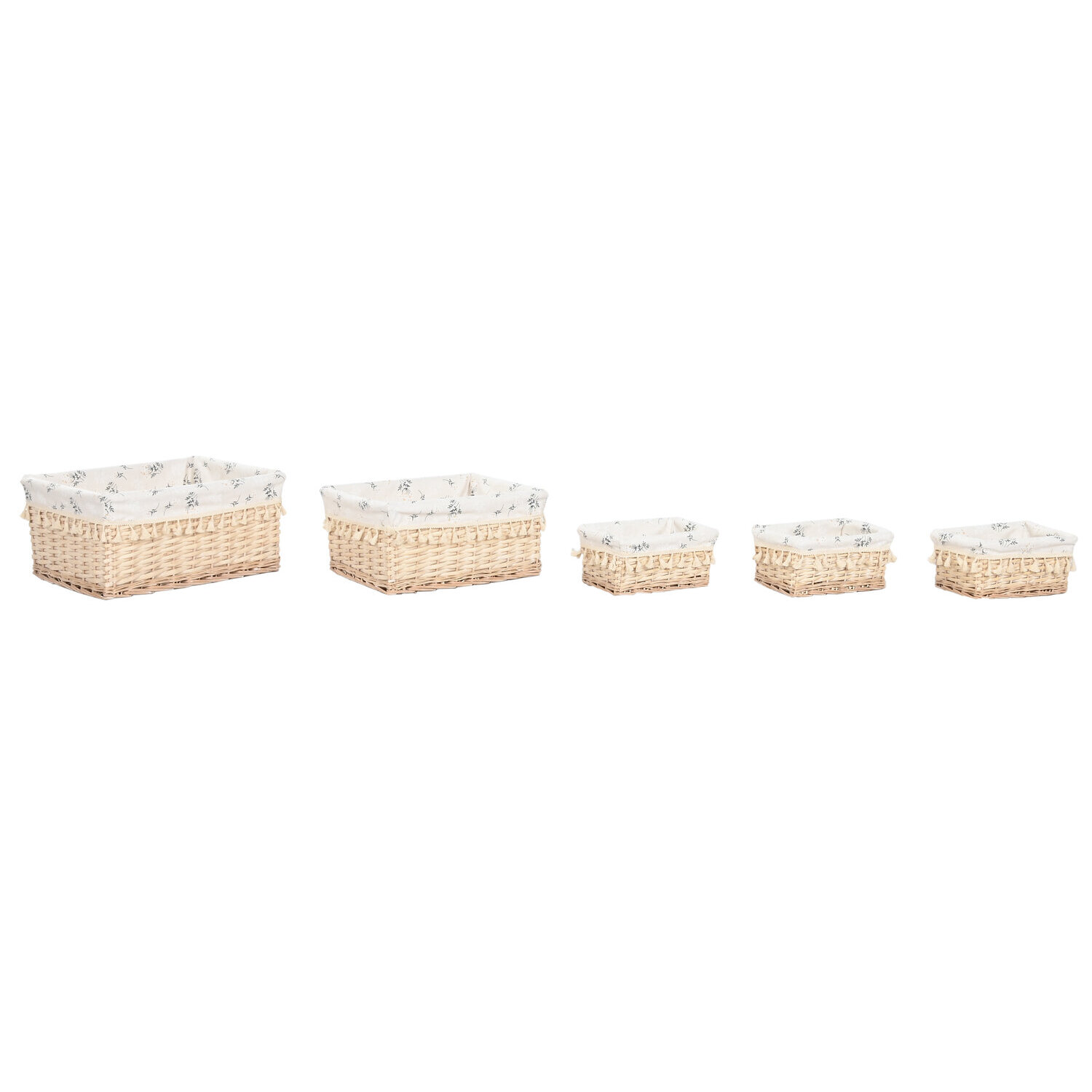 Cesta ropa set 5 mimbre algodon 48x38x22 natural , La mejor decoración para tu hogar.