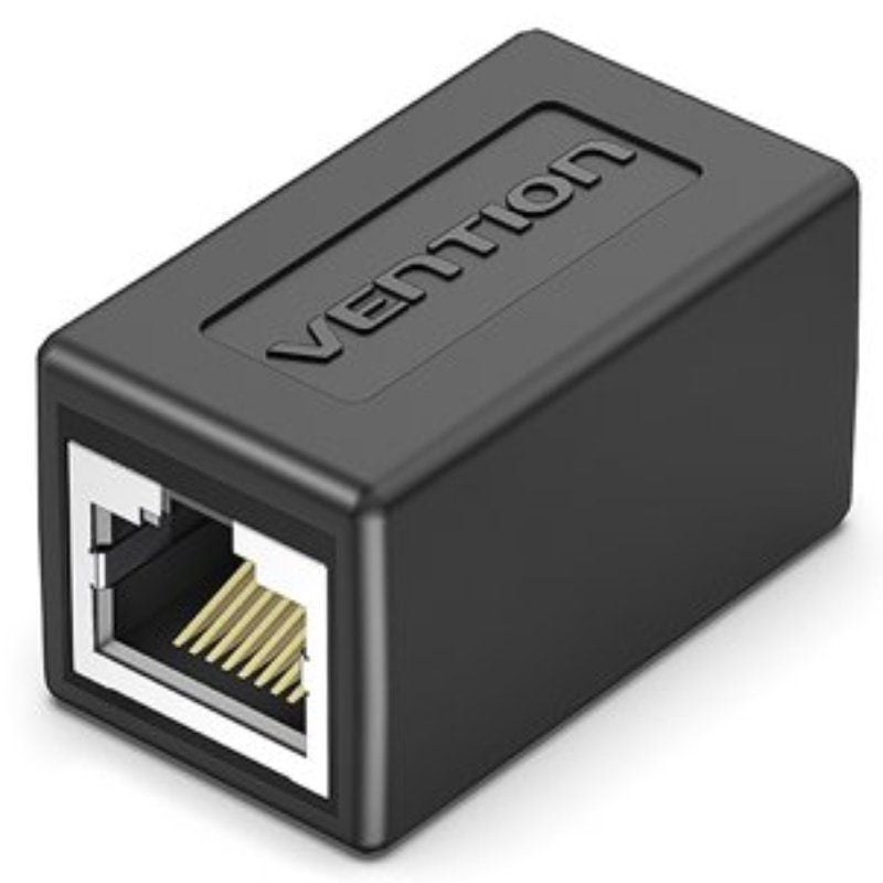 Vention IPVB0 Adaptador RJ45 Cat.6 FTP Negro Conector PVC Chapado en Oro
