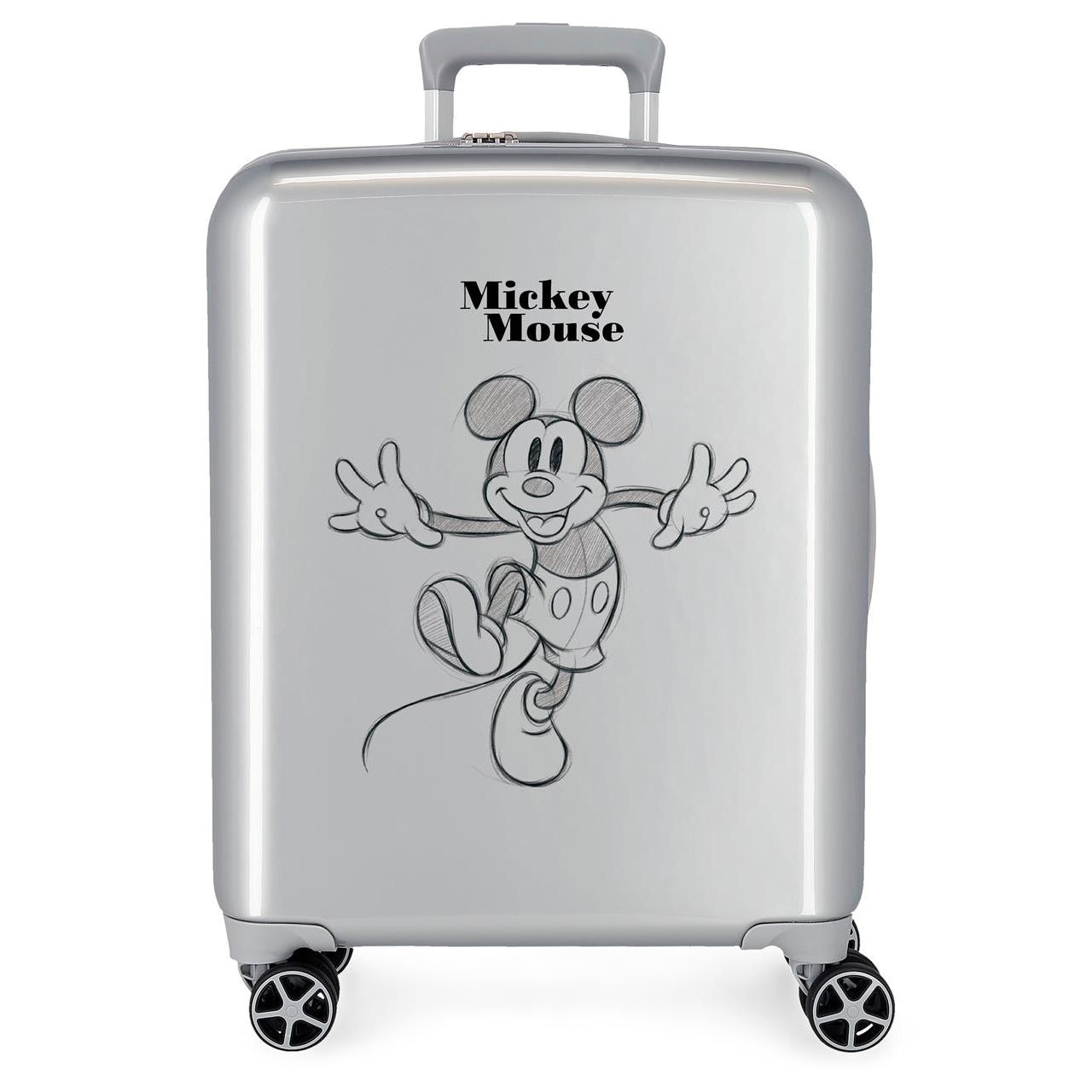 Disney Mickey Maleta De Cabina ABS Rígida Joyful Gris 55cm