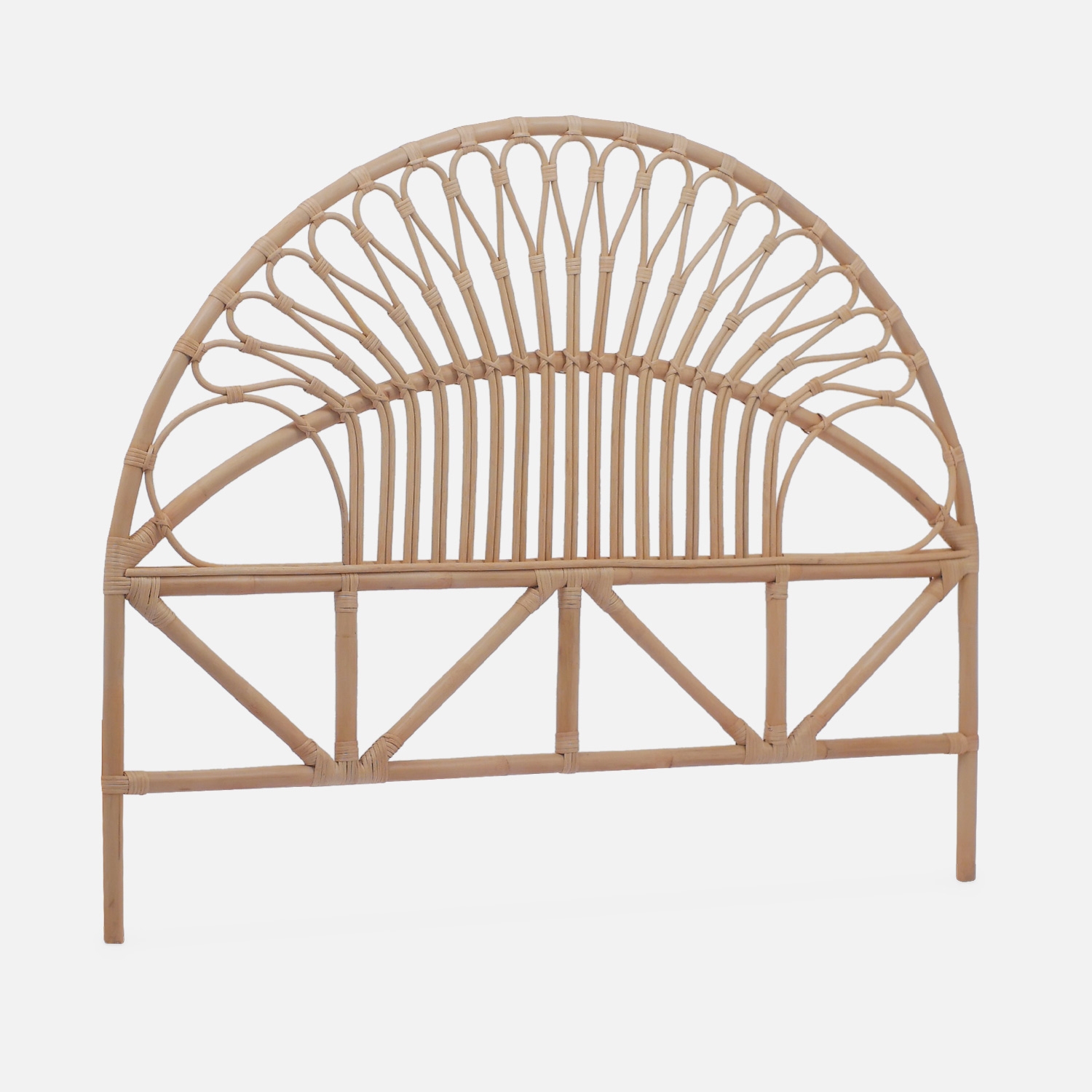 sweeek - Cabecero de ratán natural, Malaca, Tamaño 140x3x115 cm