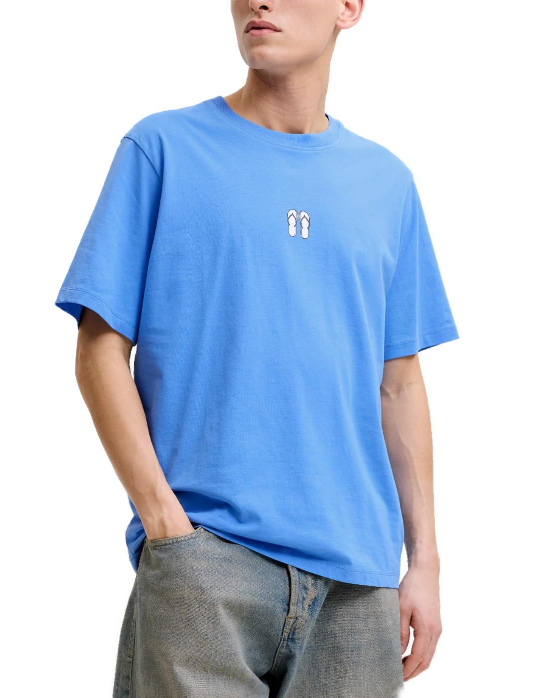 Camiseta Jack&Jones Leo azul manga corta para hombre
