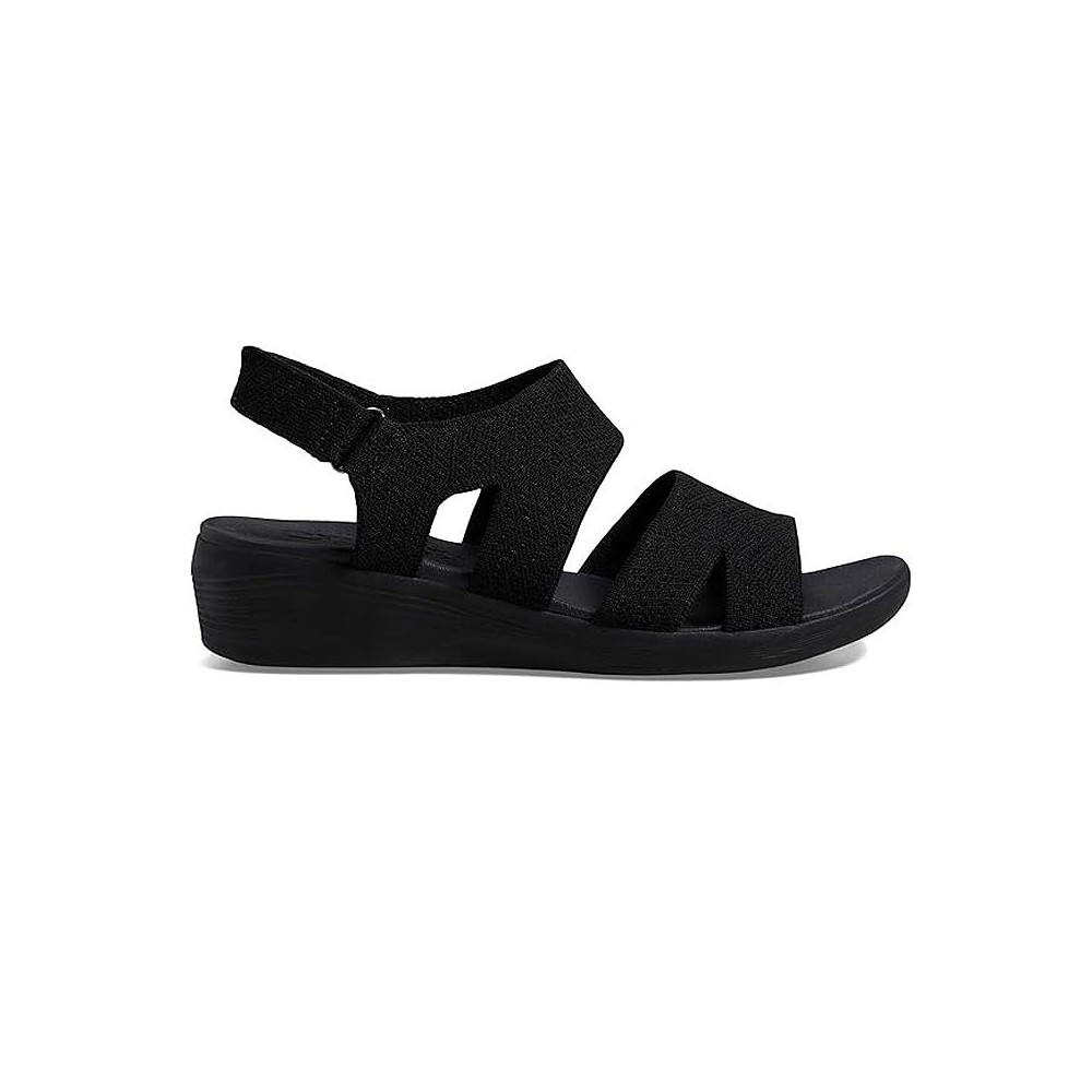 Skechers Cuñas 163420 | Sandalias Cuña Negras Mujer
