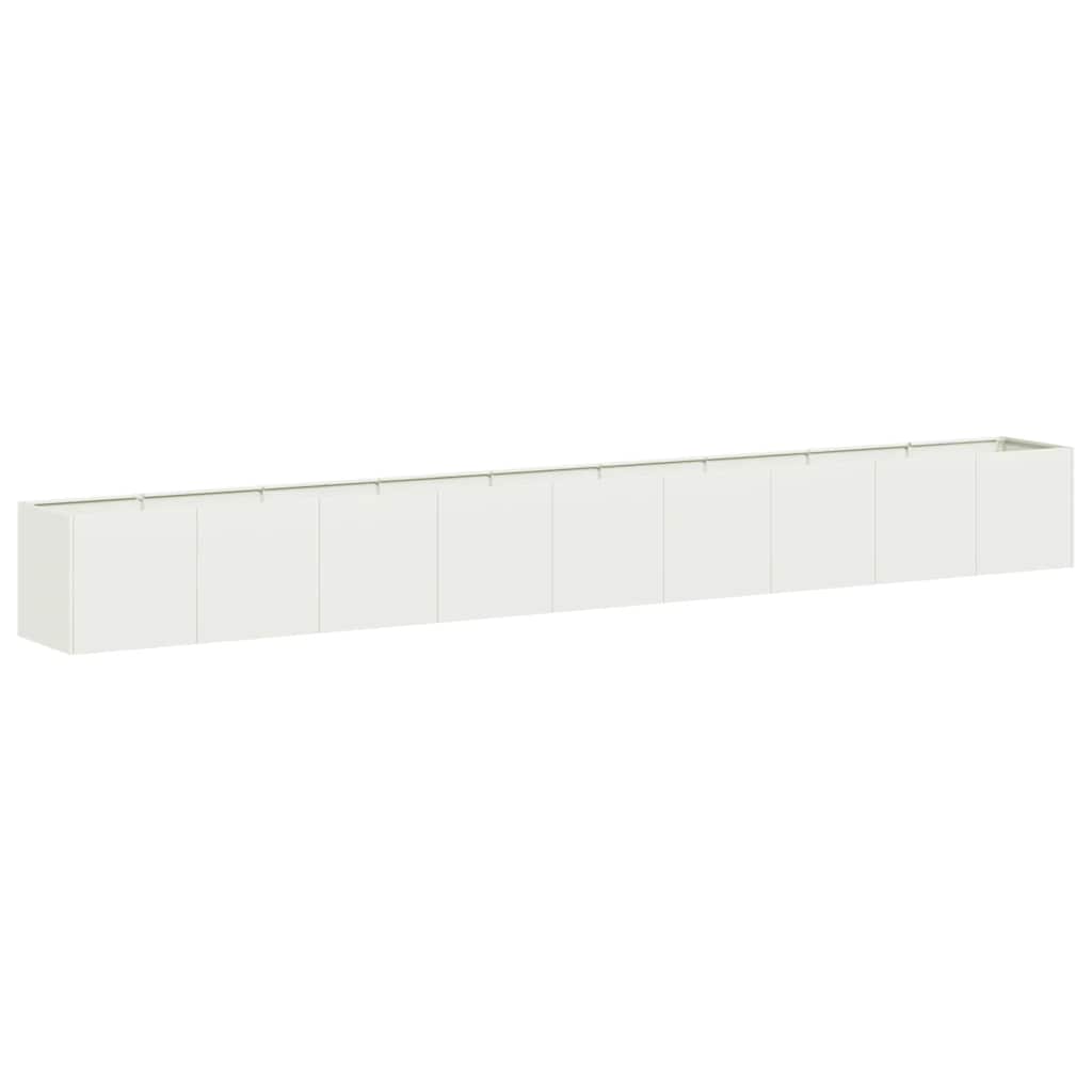 vidaXL Jardinera de acero laminado en frío blanco 360x40x40 cm