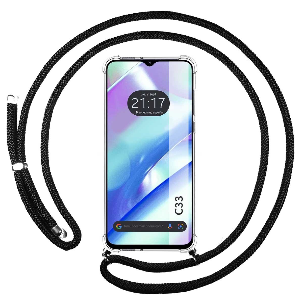 Tumundosmartphone Funda Colgante Transparente Realme C33 Protección Móvil Duradera