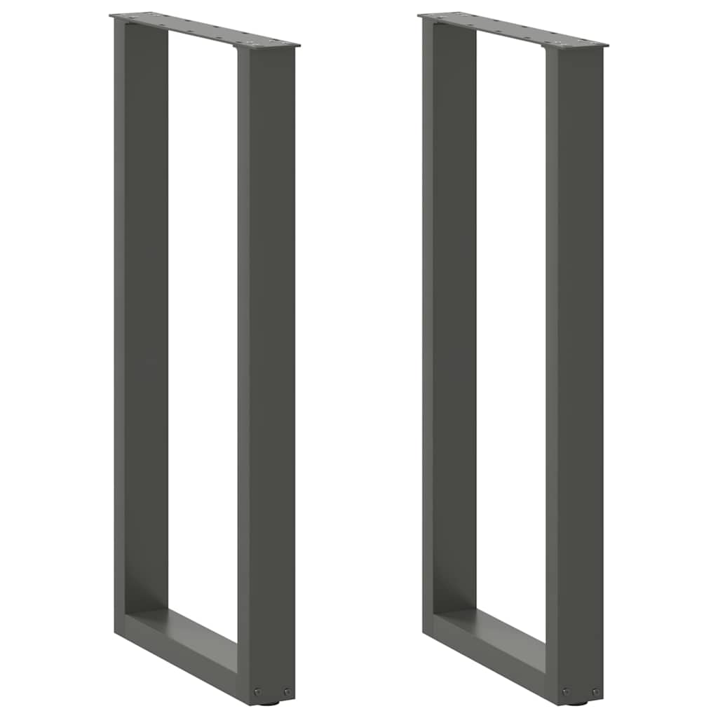 vidaXL Patas para mesa de bar en forma de U (2 unidades) 40 x 100-101 cm, acero
