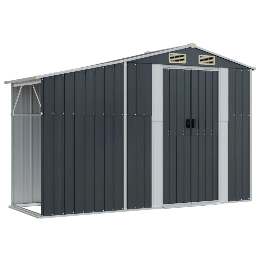 vidaXL Cobertizo de jardín acero galvanizado antracita 277x93x179 cm