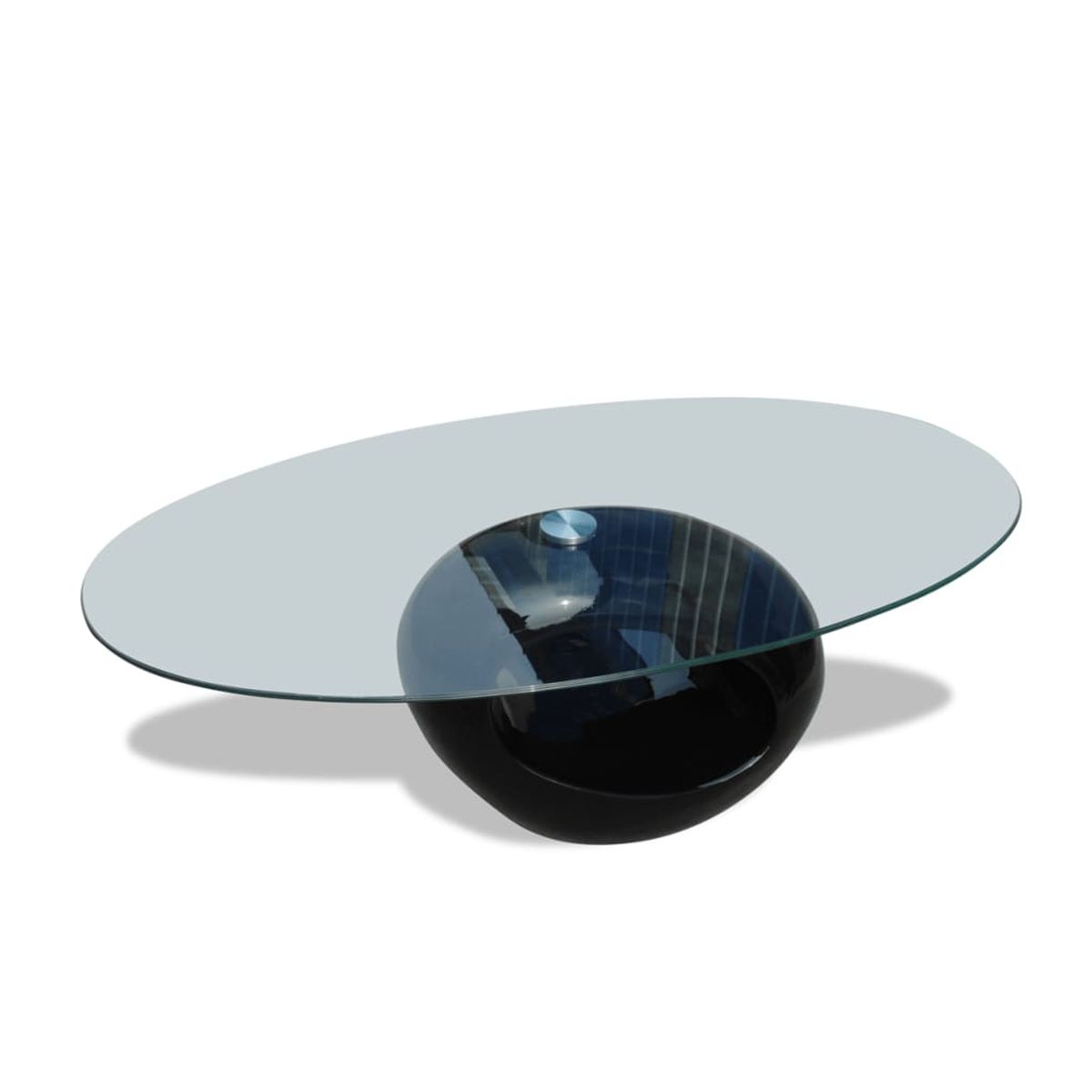 Mesa de centro CoKoa ovalada tapa cristal 40x115x65 cm