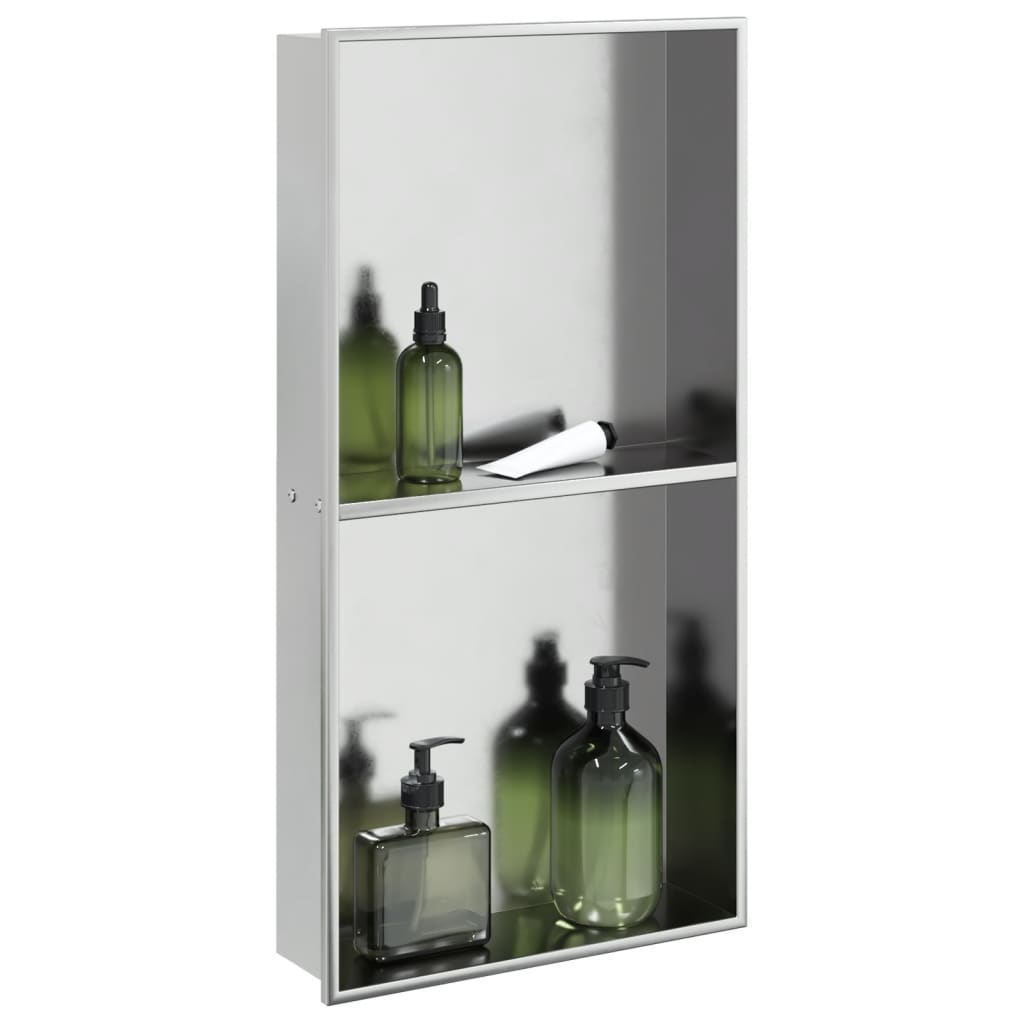 vidaXL Hornacina ducha acero inoxidable mate 32x62x9 cm Color Blanco,  Dorado,  Negro y mas