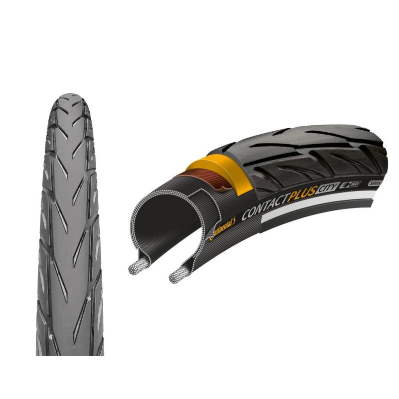 Cubierta Neumatico Contact Plus City 26X1.75 Rigida Negro Con Reflectante 47-559 323150