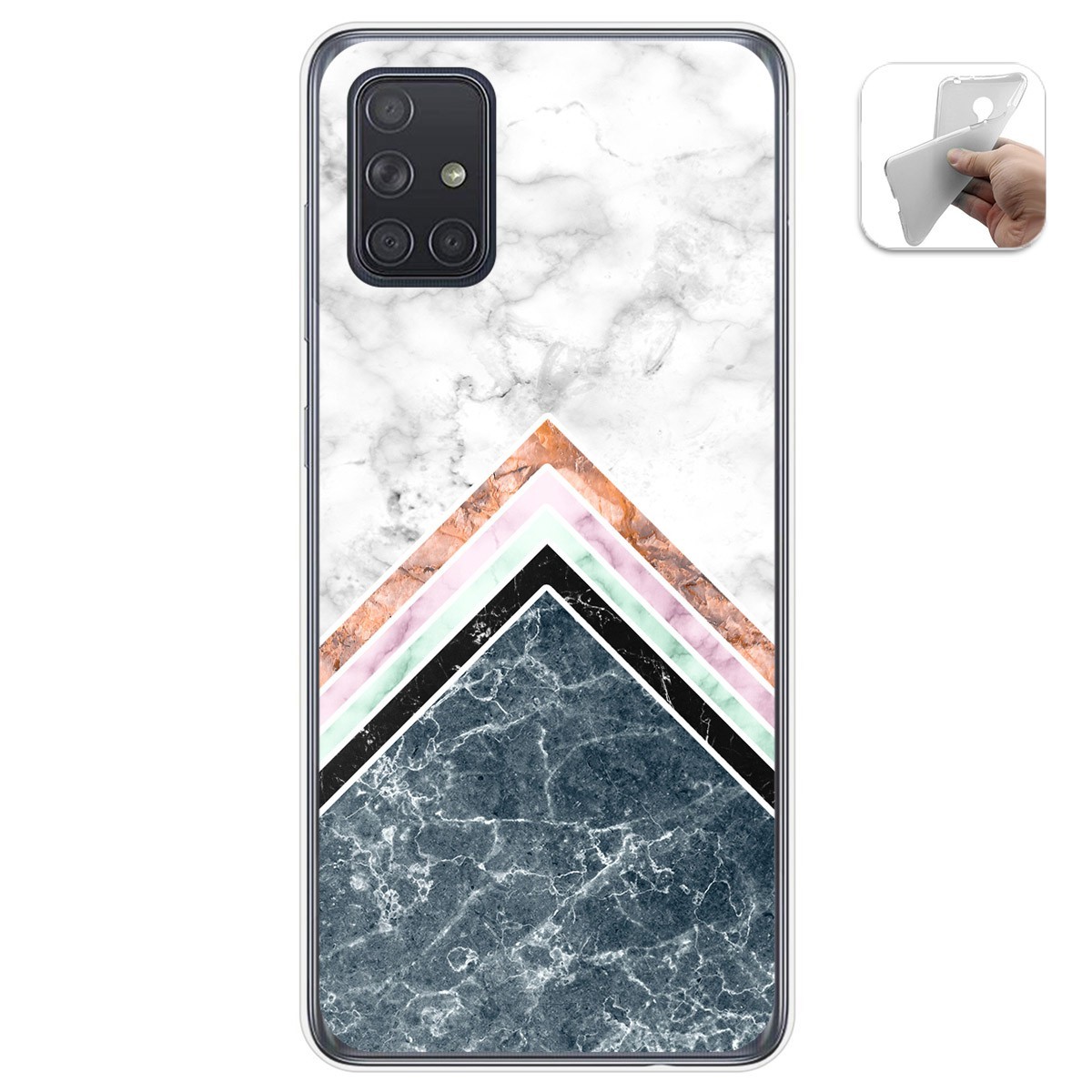 Tumundosmartphone Funda Gel Tpu para Samsung Galaxy A71 5G diseño Mármol 05 Dibujos