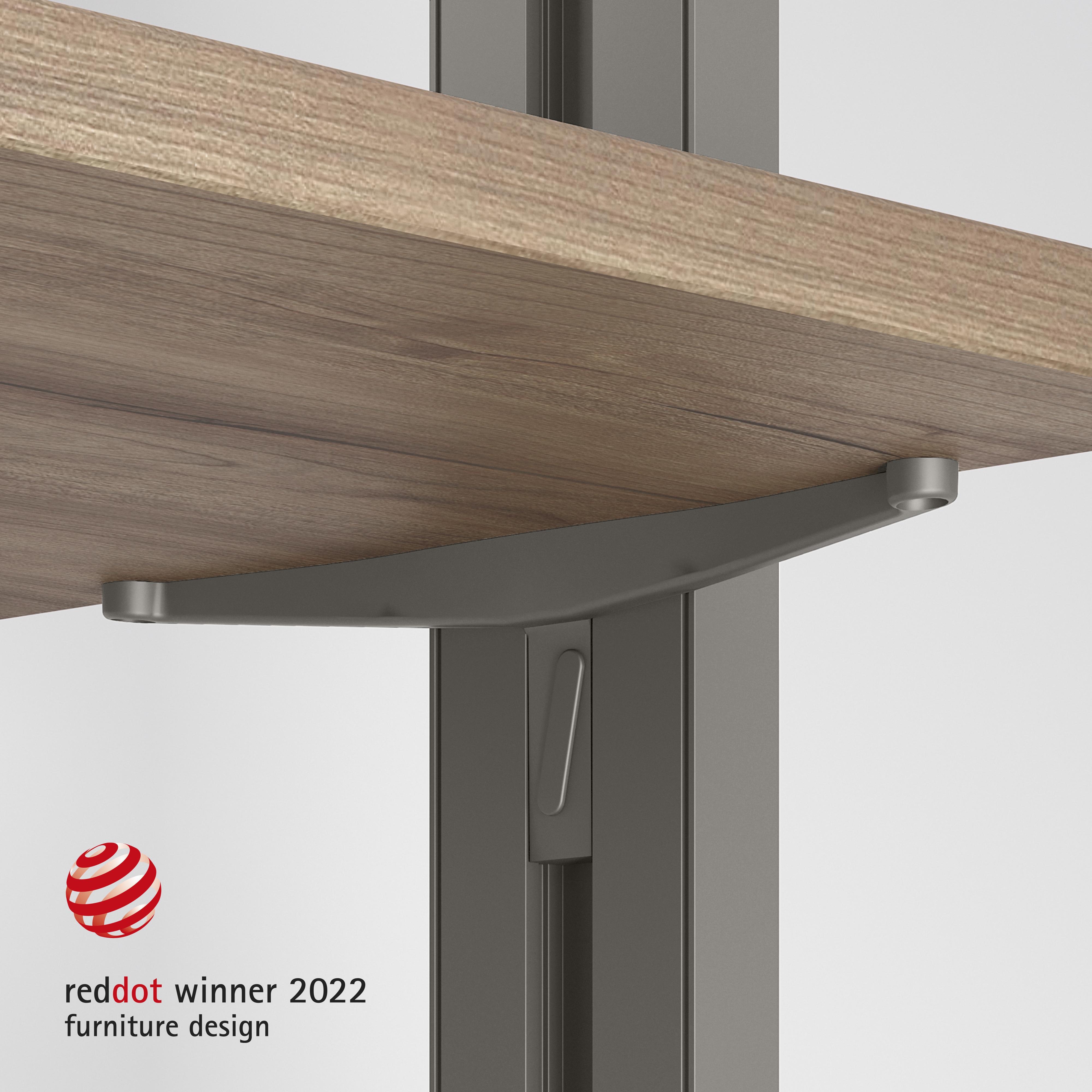 Lote de soportes para 5 estantes de madera para la estructura zero, tableros no incluidos, zamak, pintado color gris piedra