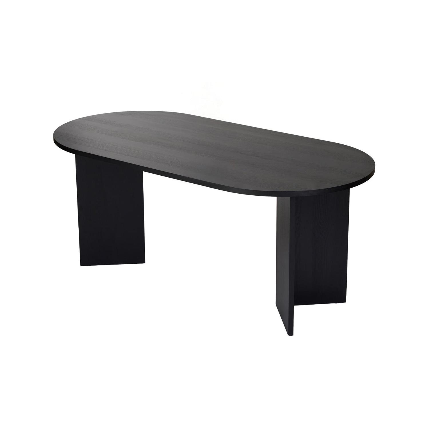 Mesa de comedor ovalada jacklyn negro para hogar moderno mueble de almacenaje  - Homekit