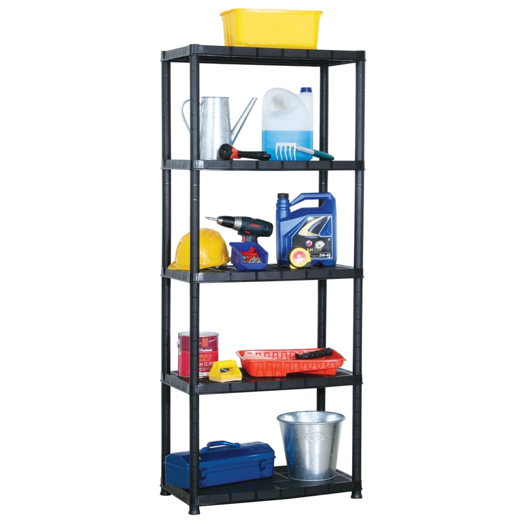 vidaXL Estante de Almacenaje Negro Plástico Adornos Dimensiones 61 x 30.5 x 130 cm,  71 x 38 x 170 cm,  122 x 30.5 x 130 cm y mas