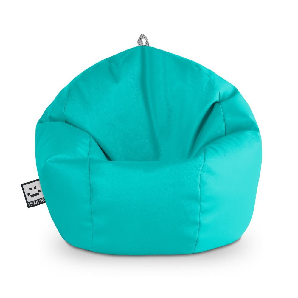 Puff Pelota Polipiel Turquesa HAPPERS - Cómodo, ligero y resistente. Make it Happers®