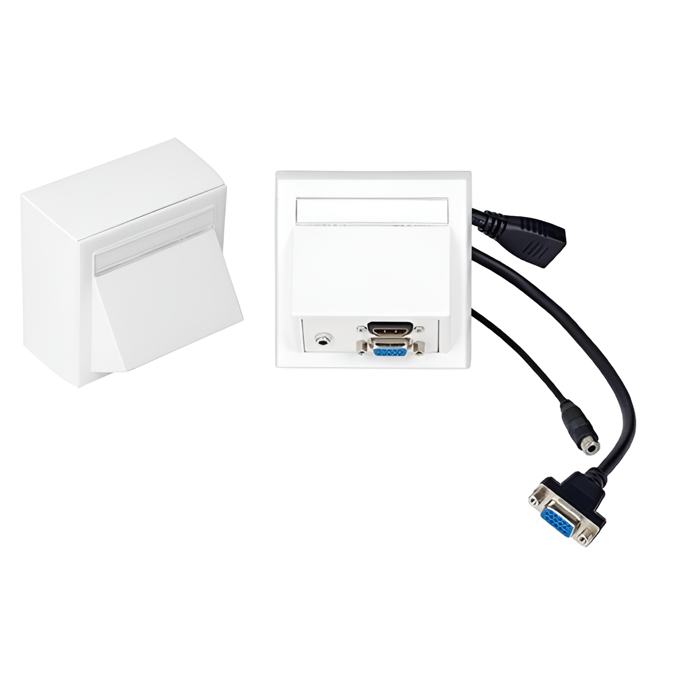 Vivolink Caja Pared VGA HDMI Audio - Regleta Enchufes Compacta