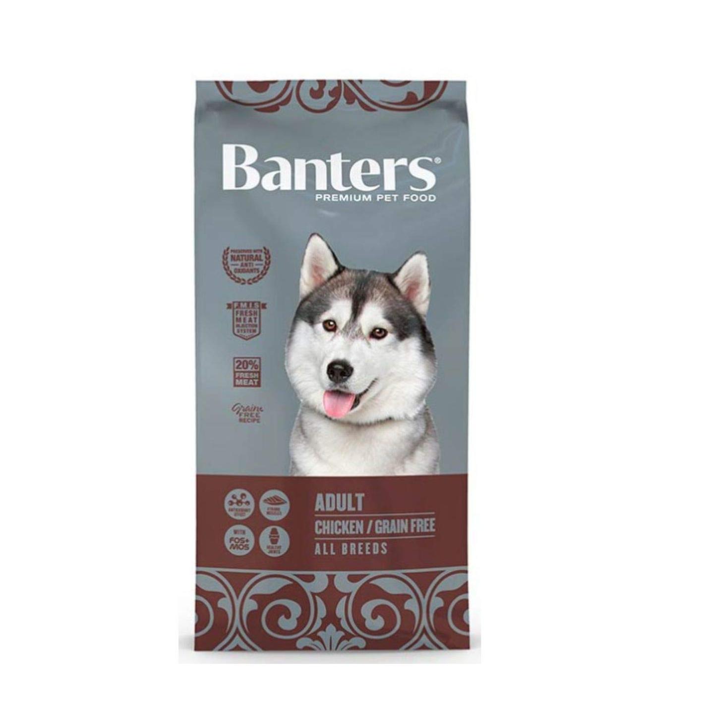 BANTERS DOG ADULT GRAIN FREE 15 KG. Chicken & Potato