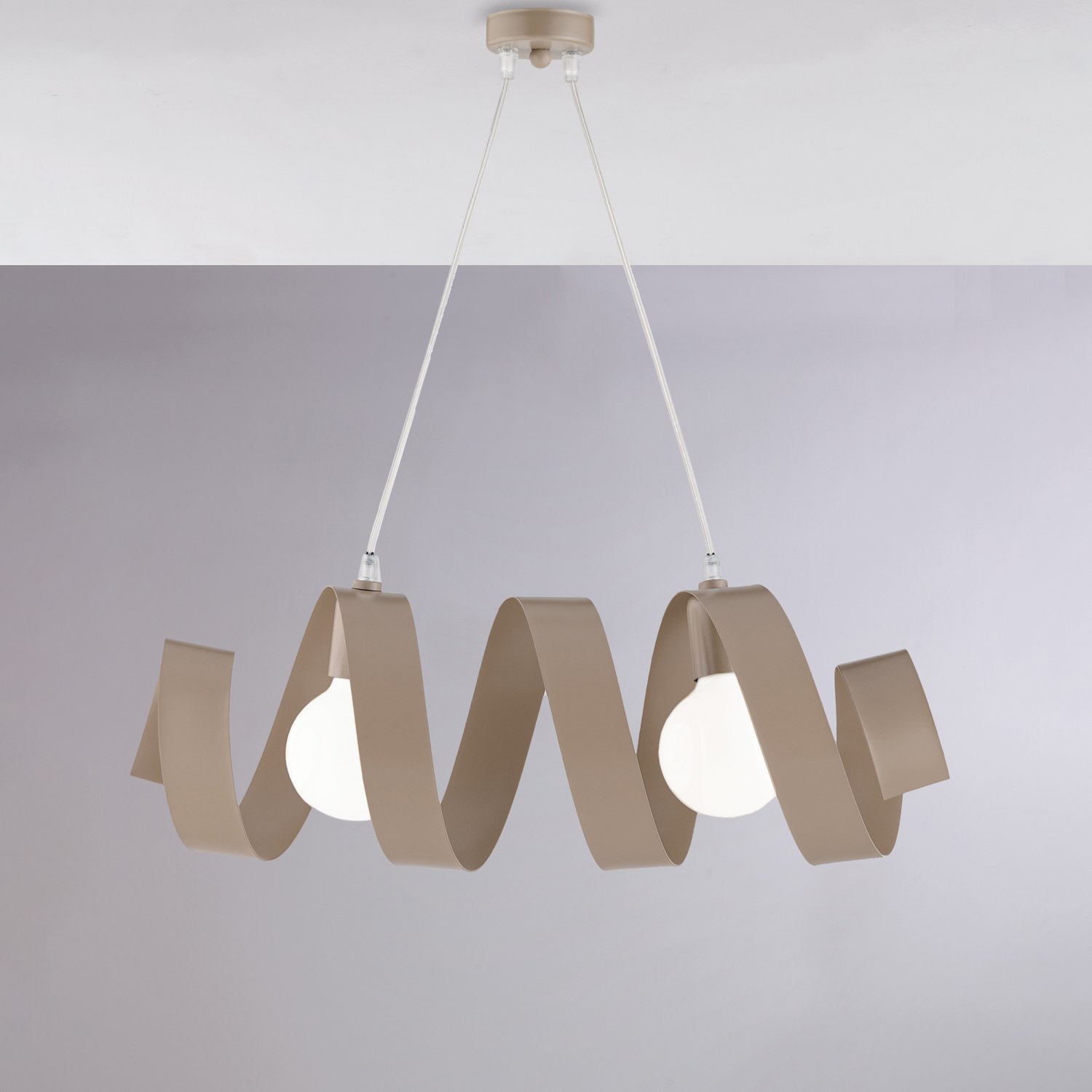 Suspensión Moderna Helix 2 Luces de Hierro lacado Dove