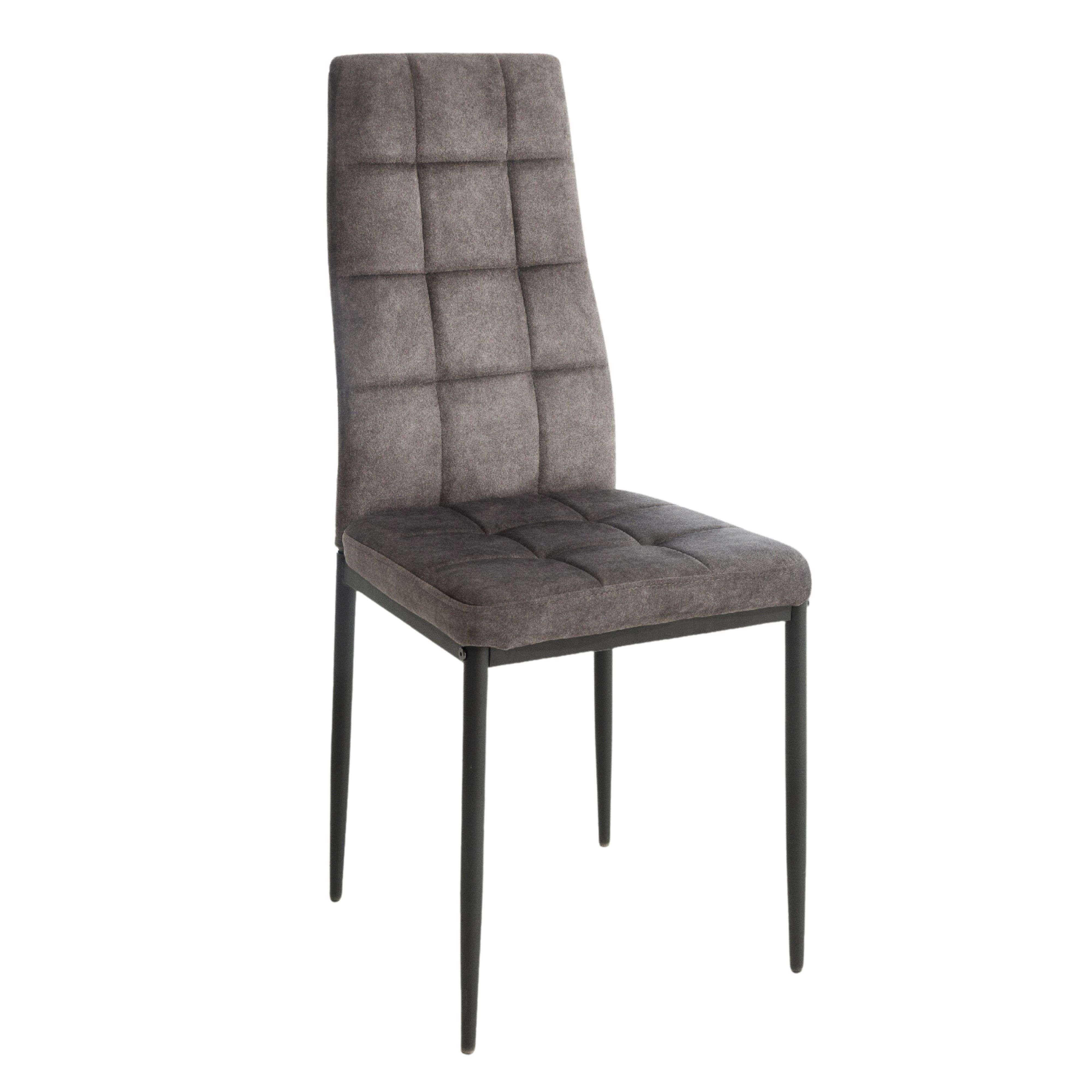 Miroytengo Pack de Sillas Comedor Salón Denia Estilo Contemporáneo en Tela y Terciopelo Gris 42x98x48 cm