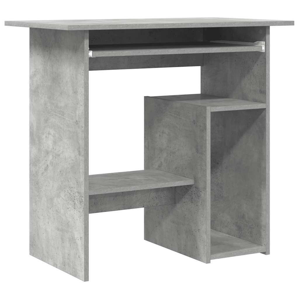 vidaXL Escritorio de madera contrachapada gris hormigón 80x45x74 cm