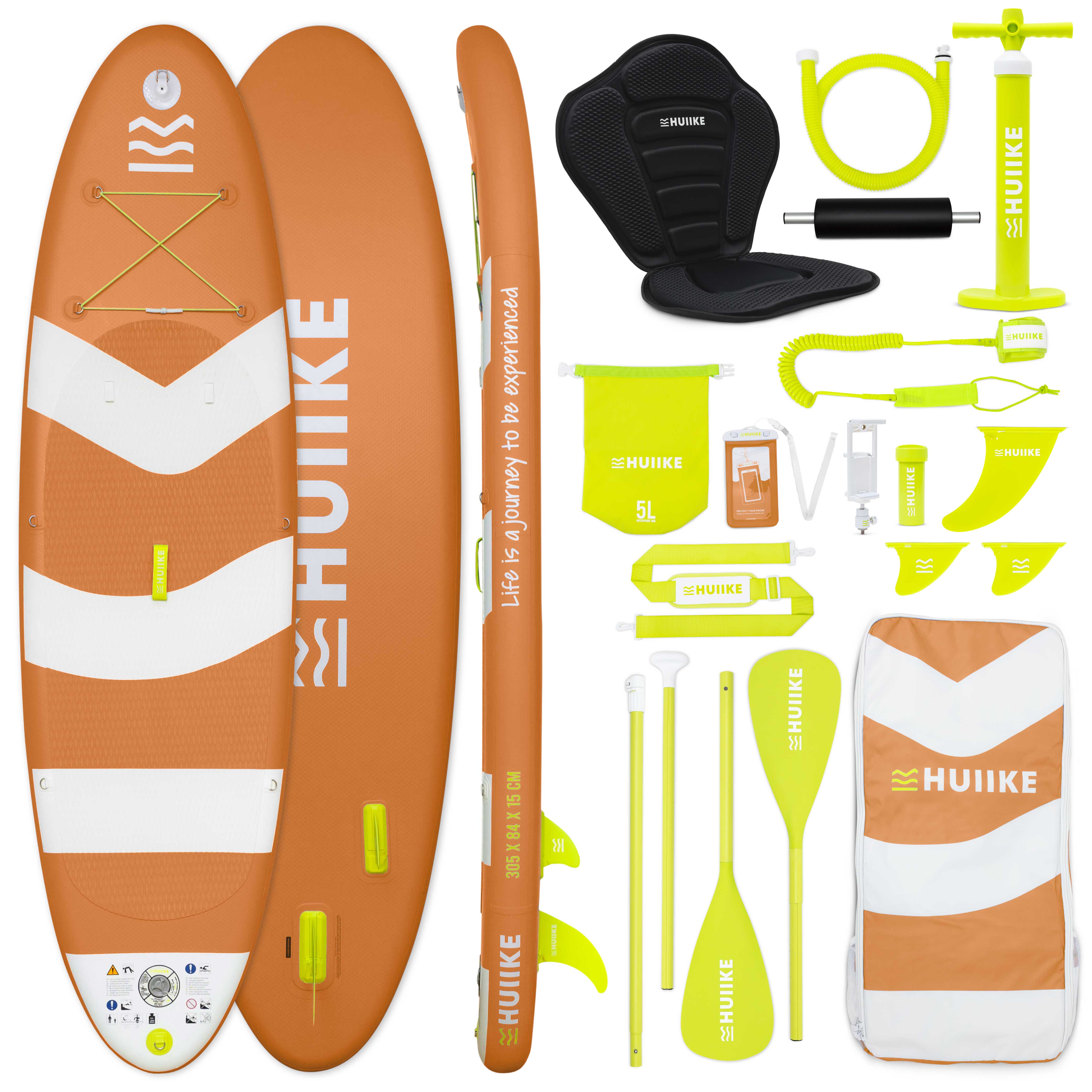 Tabla Paddle Surf Hinchable con Accesorios Premium - HUIIKE | Tabla Padel Surf Hinchable con Remo Doble Uso y Asiento Kayak | Stand Up Paddle Board Gran Estabilidad y Resistencia | Pádel SUP Board