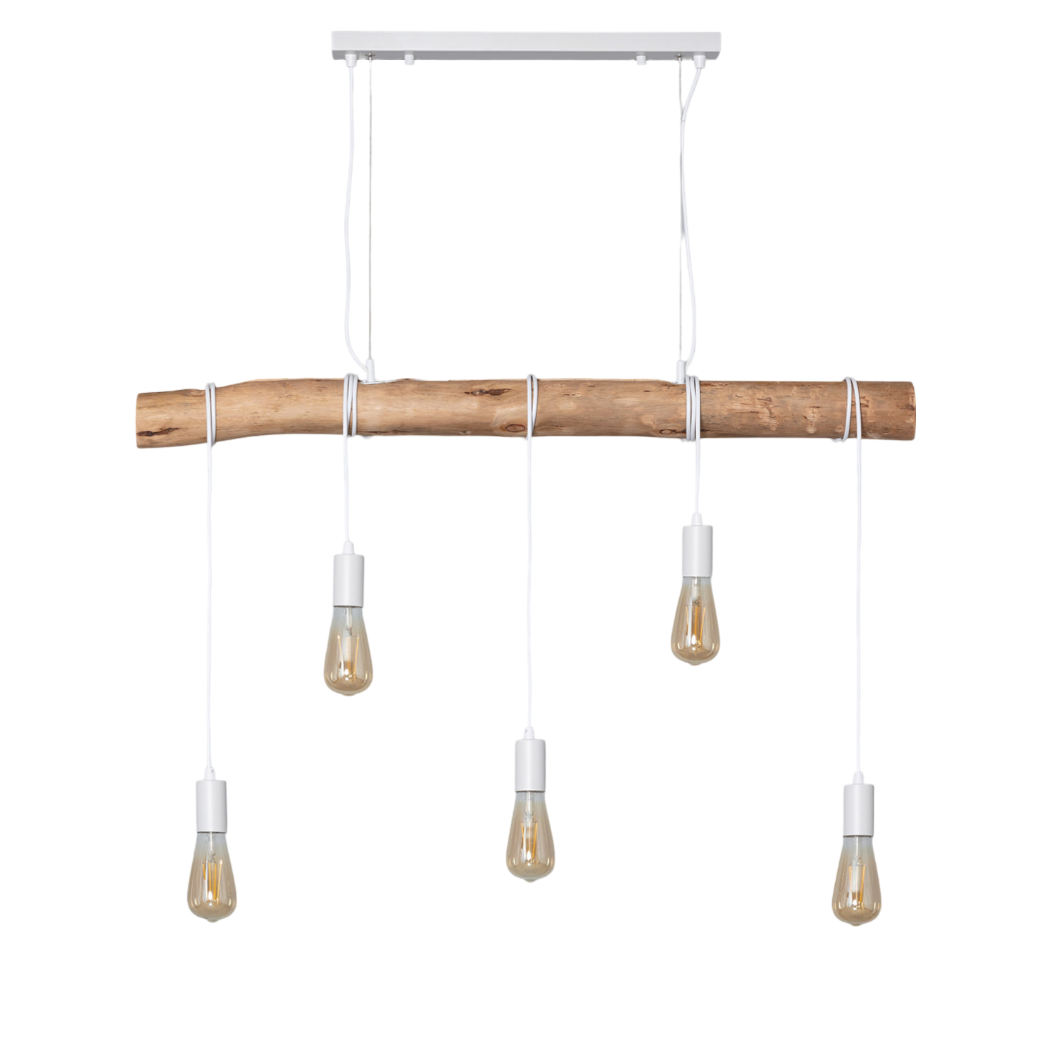 Ledkia Lámpara Colgante LED de Metal y Madera Yagis para Interiores