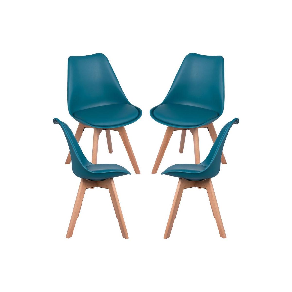 Regalos Miguel - Packs Sillas Comedor - Pack 4 Sillas Synk Basic - Verde azulado