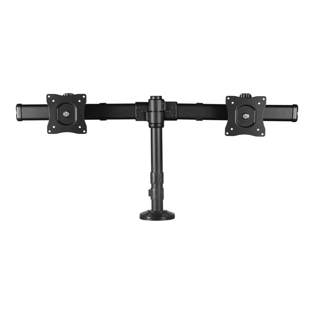 StarTech - Soporte doble para dos monitores ARMBARDUOG de acero y aluminio, ergonómico con ajuste de altura, inclinación y rotación 360°, compatible VESA 75x75/100x100, color negro
