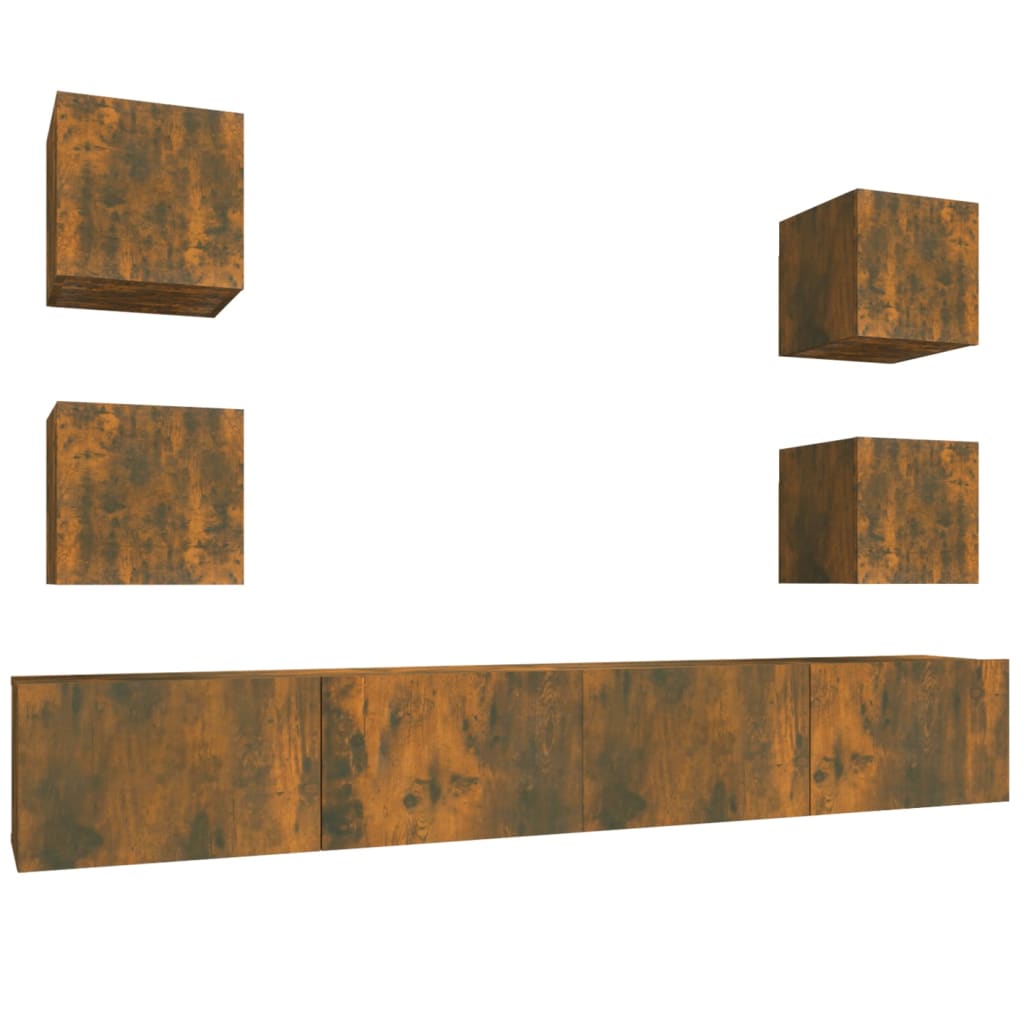 Muebles de TV Vidaxl 6 Piezas Madera Contrachapada 100 X 30 X 30 Cm