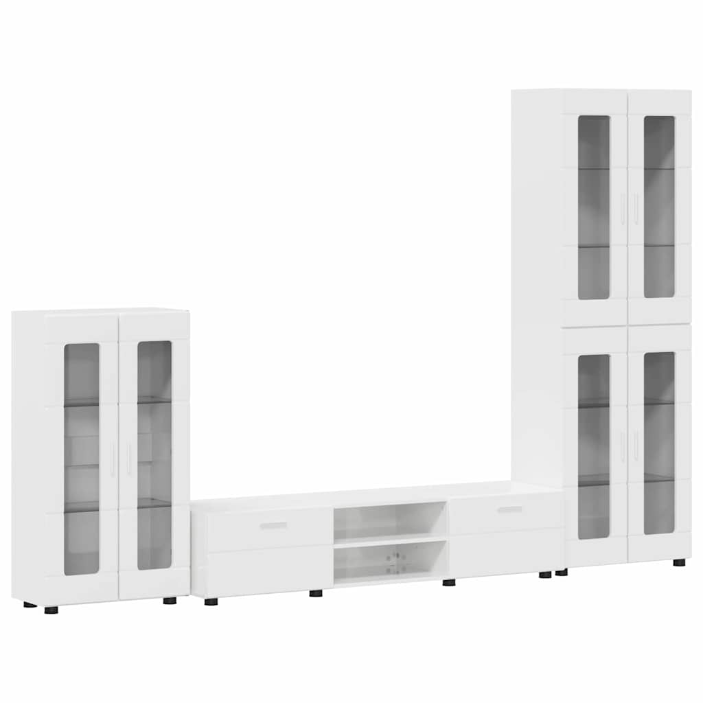 Conjunto de mueble de TV FLORIN brillante Madera de ingeniería