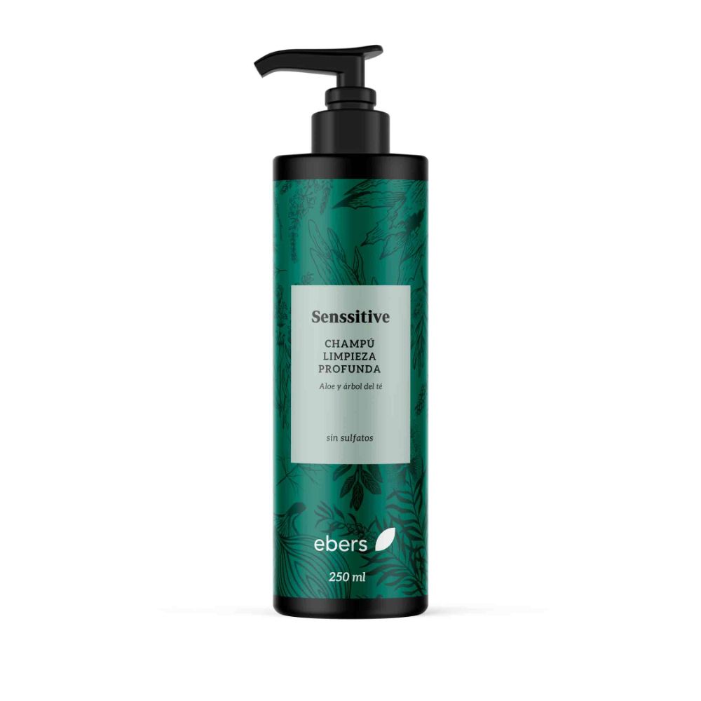 Champú SenssitiveLimpieza Profunda con Aloe y Árbol del Té 250 ml Ebers