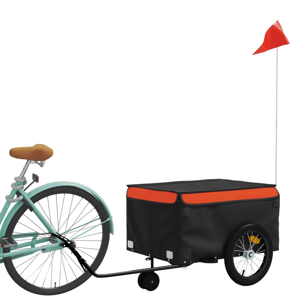 vidaXL Remolque para Bicicleta Carrito de Carga para Bici Hierro 45 kg Color Negro, Amarillo, Azul y mas