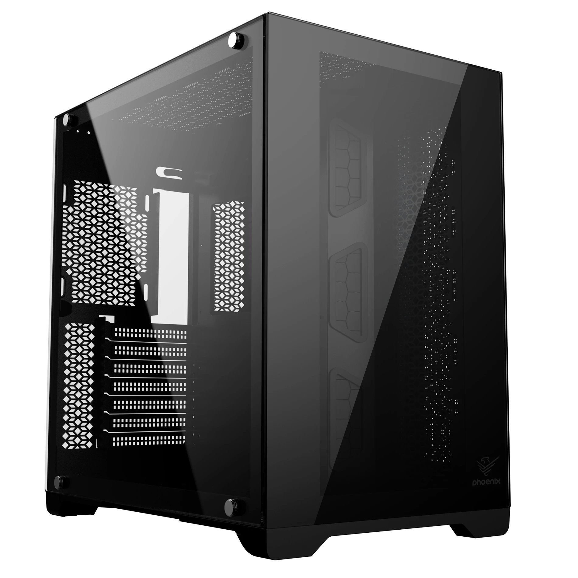 Phoenix - Caja para PC Zephyr con doble cristal templado, soporte para GPU hasta 380 mm y refrigeración optimizada para gaming