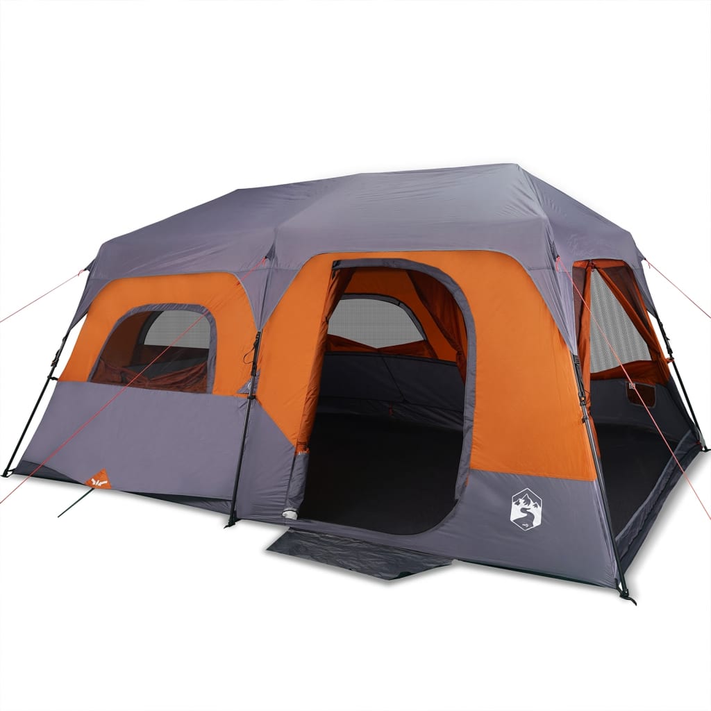 vidaXL Tienda Familiar 9 Personas Impermeable Apertura Rápida Toldo Carpa Color Gris y naranja,  Azul,  Verde y mas
