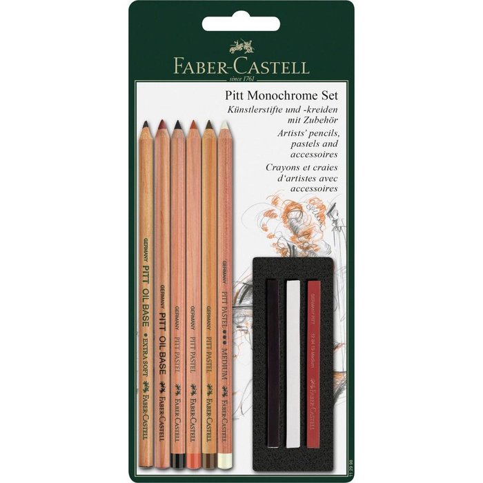 FABER SET FABER CASTELL PITT MONOCHROME BLISTER 9 PIEZAS MONOCHROME 13x110x235 Cms.