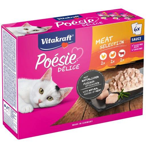 Vitakraft Poésie Deli Sauce Carne Sabores Distintos (Gatos , Comida , Comida húmeda) - 510 GR