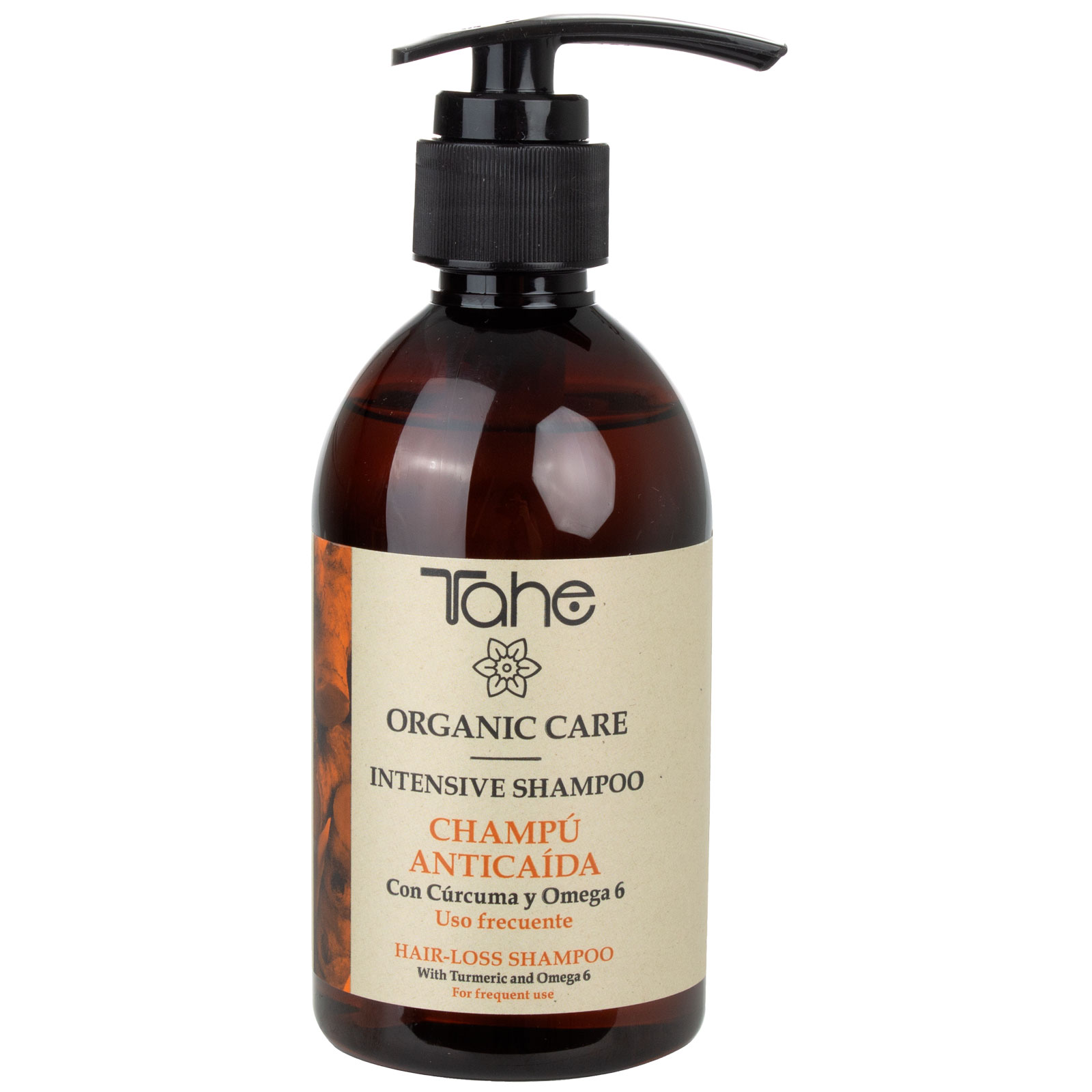 Tahe Organic Care Champú anticaída Intensive con Cúrcuma y Omega 6, 300 ml