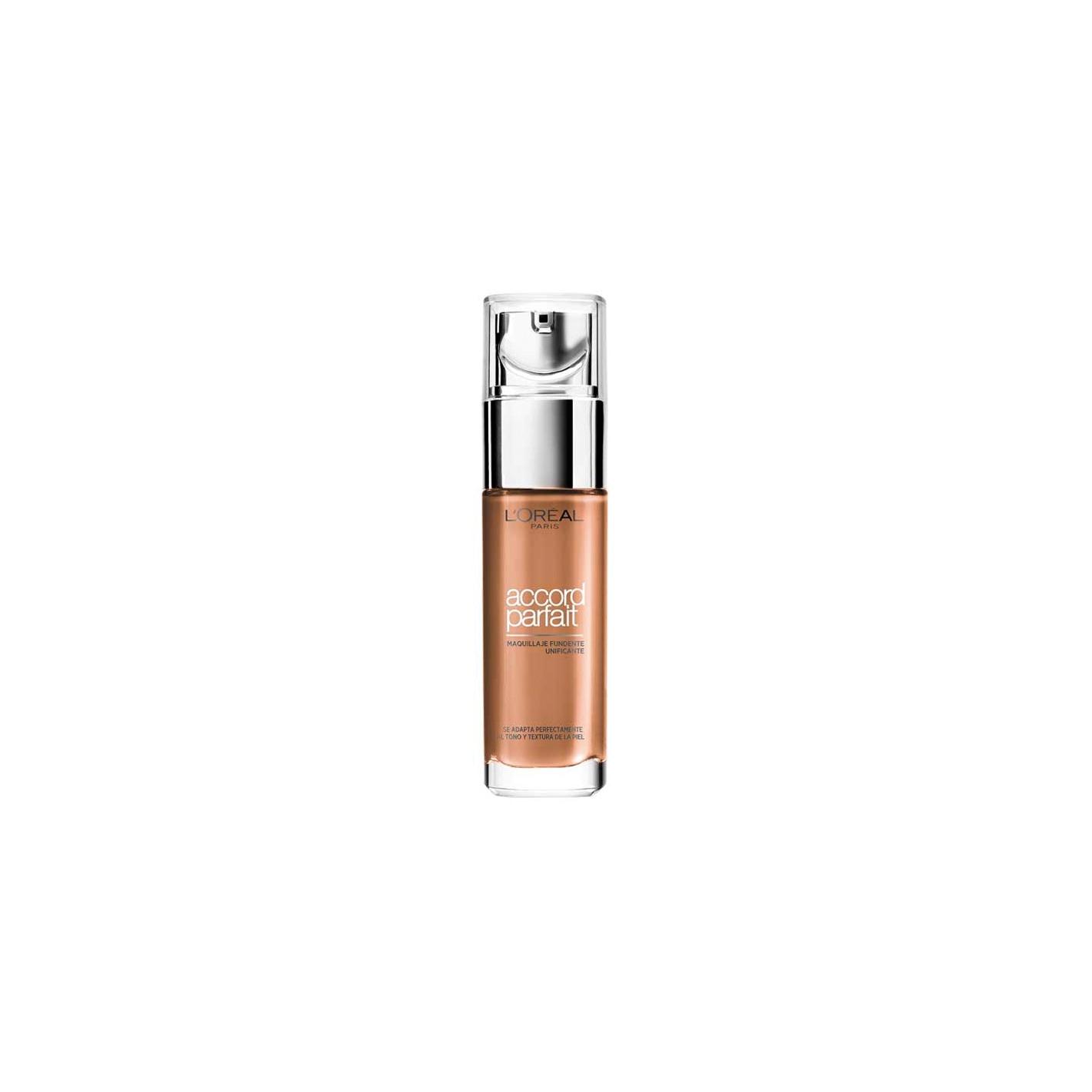 L'Oréal Paris - Maquillaje fluido Accord Perfect para rostro, textura micro-fina fundente con 3 aceites ligeros no grasos, ideal para piel normal y mixta, base maquillaje mujer de cobertura natural y duradera