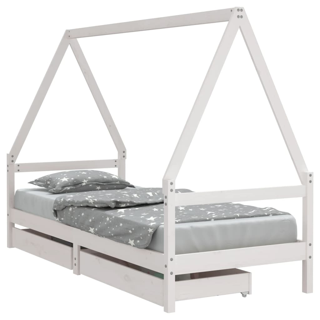 vidaXL Estructura cama niños con cajones madera pino 80x200 cm