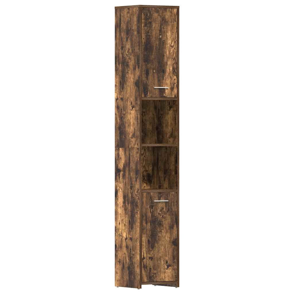 vidaXL Armario baño madera contrachapada roble ahumado 30x30x183,5cm
