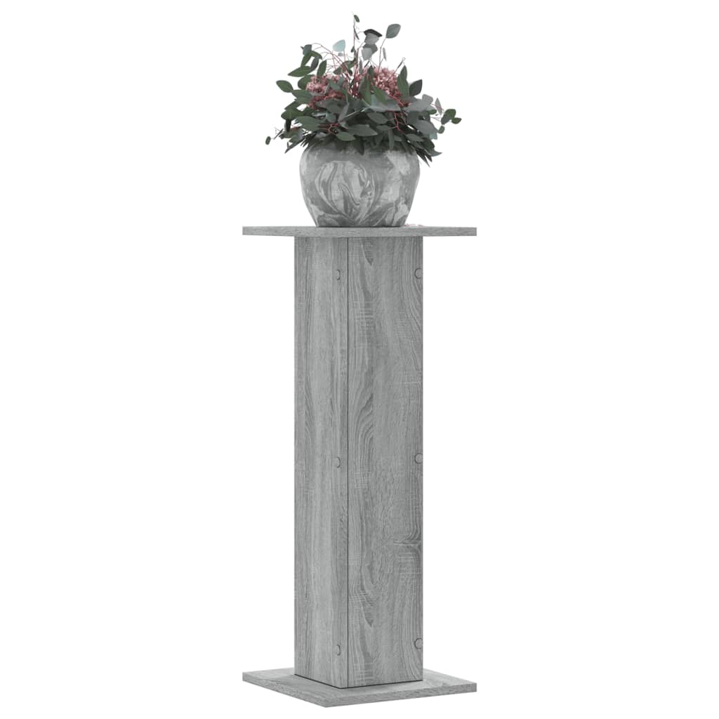 vidaXL Soportes de plantas 2 uds madera 30x30x80 cm Color Gris sonoma,  Blanco,  Negro y mas