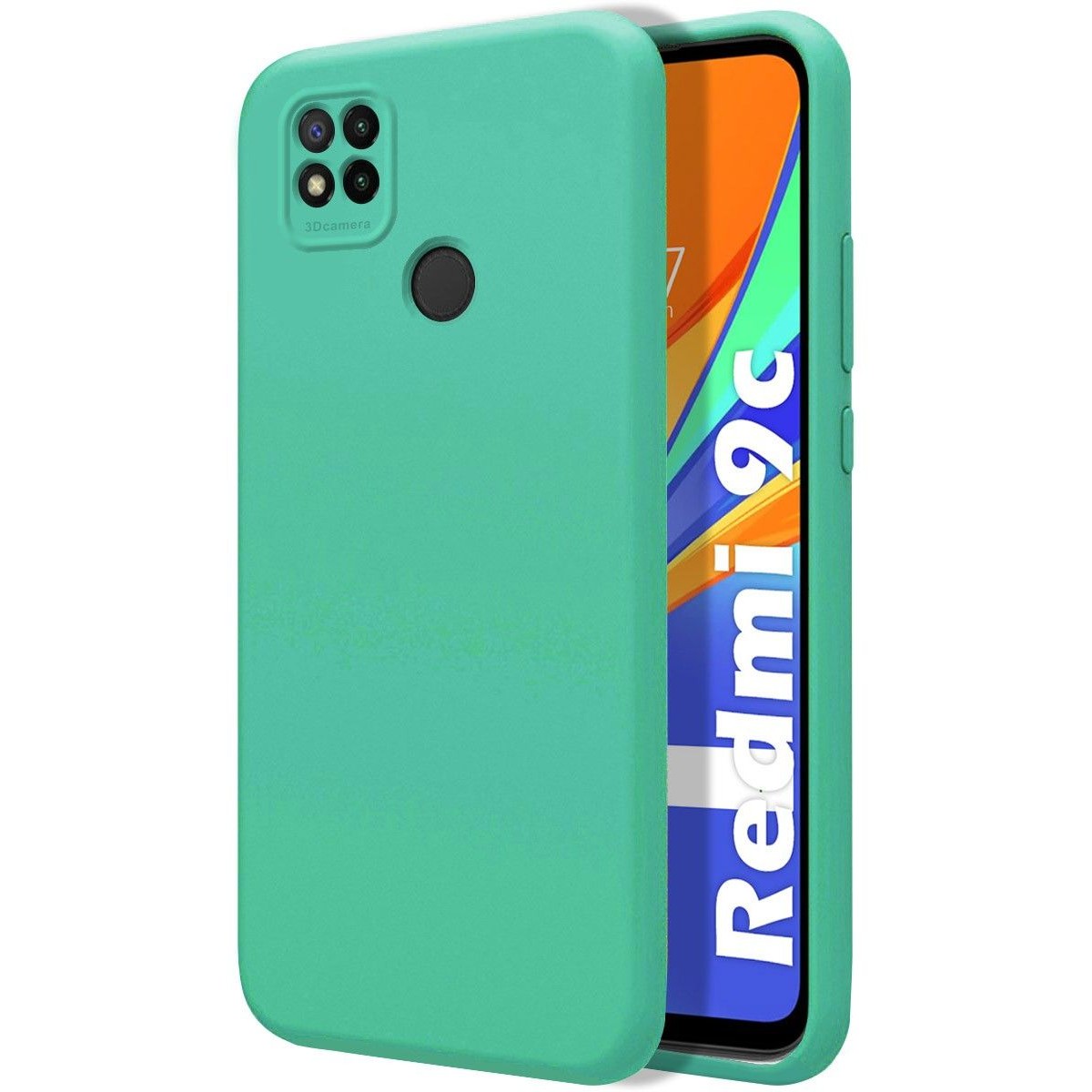 Tumundosmartphone Funda Silicona Líquida Ultra Suave para Xiaomi Redmi 9C color Verde