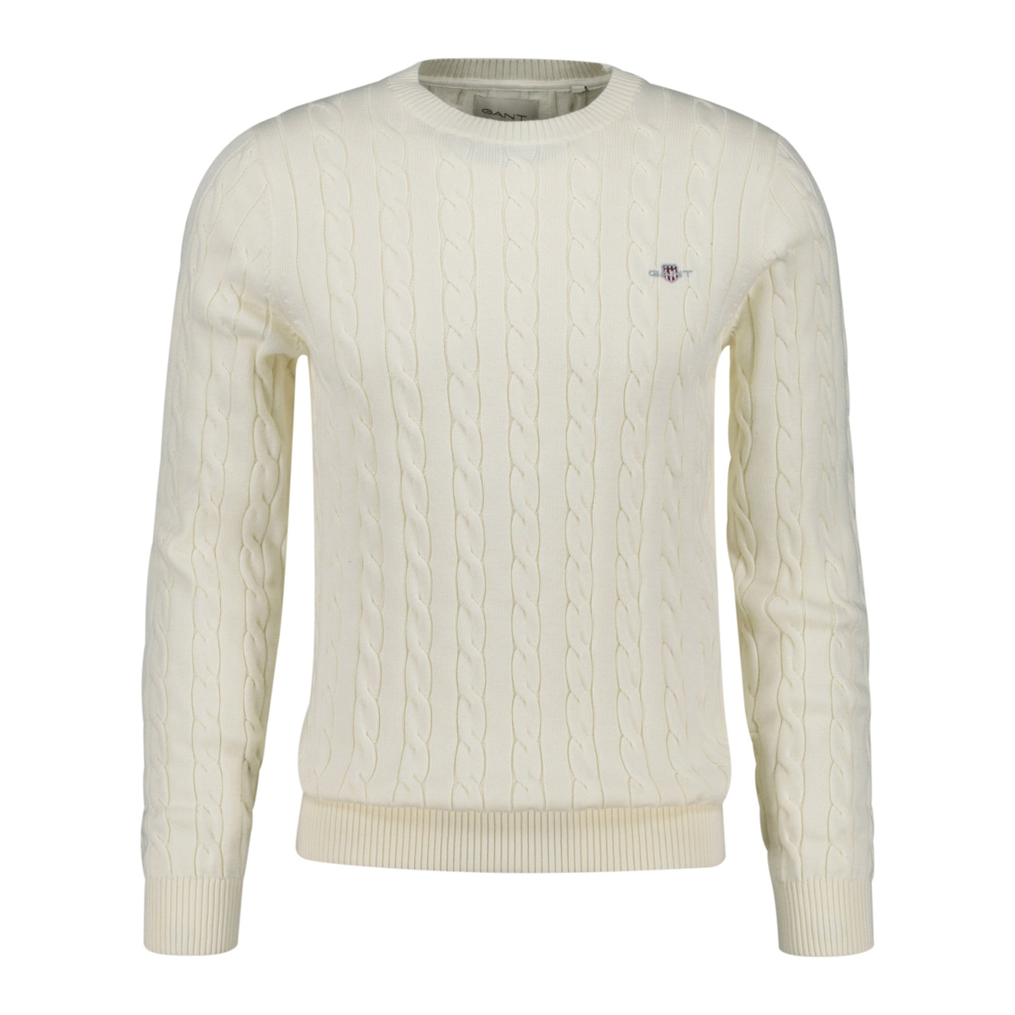 GANT Jersey de punto para hombre - COTTON CABLE C-NECK, punto trenzado, cuello redondo, algodón COTTON CABLE C-NECK