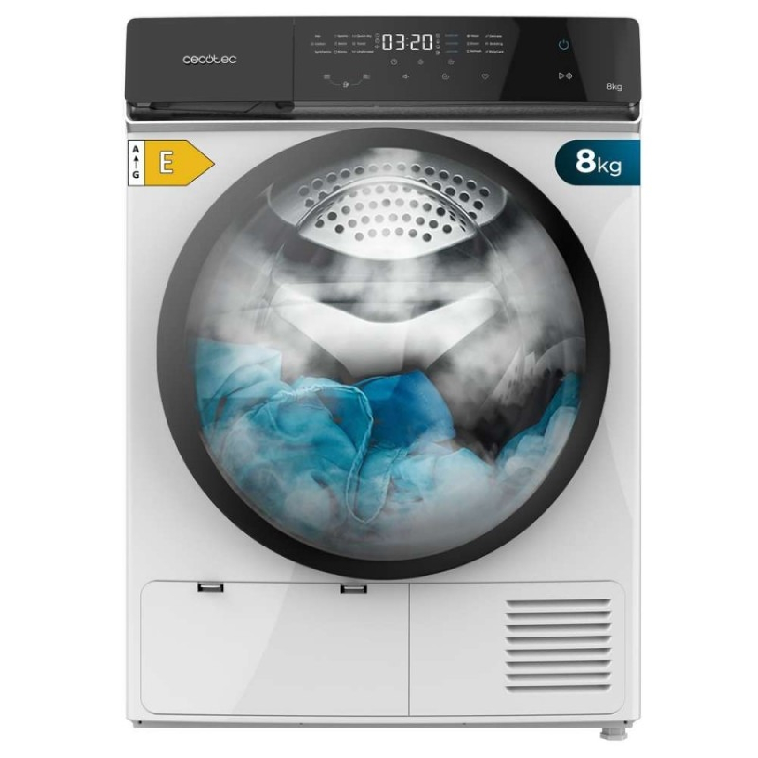 Cecotec Secadora Bomba de Calor 8Kg Bolero DressCode Dry 8400. Antigua Clase A++, 15 Programas, Bajo Consumo, Full Touch