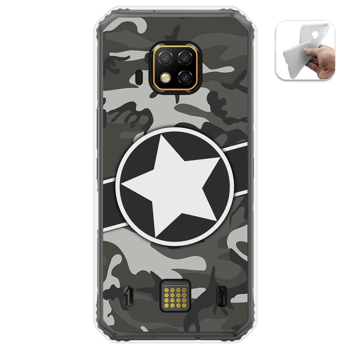 Tumundosmartphone Funda Gel Tpu para Doogee S95 Pro diseño Camuflaje 02 Dibujos