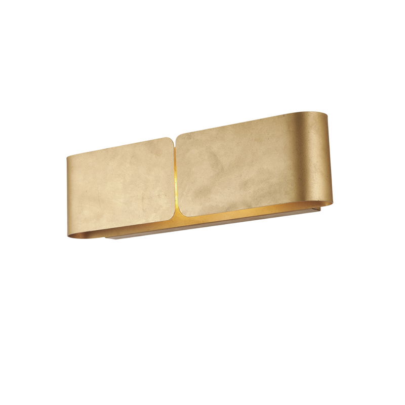 Aplique Hug con difusor cortado a láser en hierro lacado en blanco con dec. Oro antiguo 2 luces .45 P.10 BL316-AP2-ORO - Belight