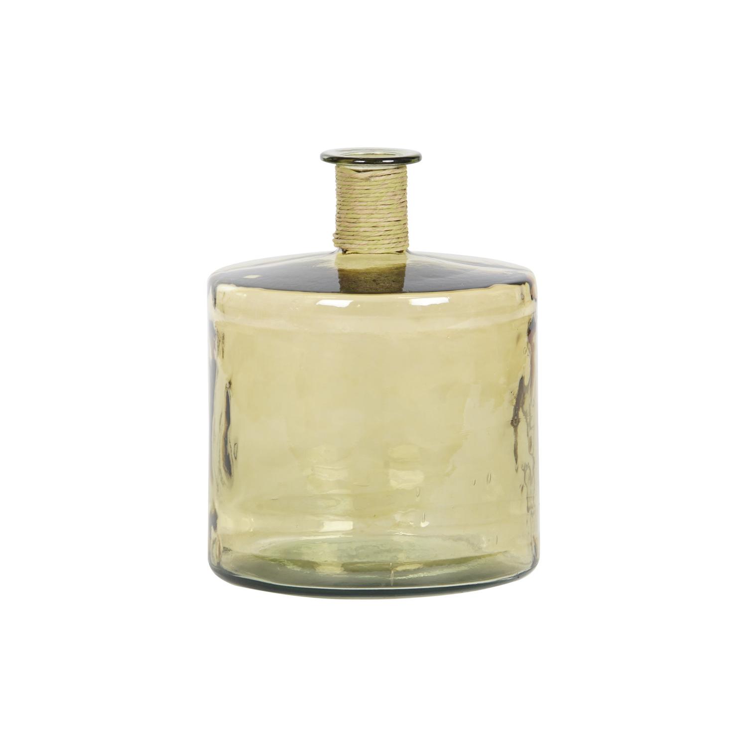 JARRON CRISTAL RECICLADO CUERDA 35X35X45 AMBAR JR207921
